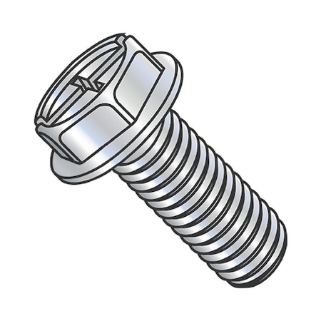 Usa Industrials #10-32 x 1/2 in Combination Phillips/Slotted Flange Hex Machine Screw, Zinc Plated Steel BULK-SCRW-6834